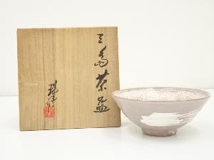 京焼　河合瑞豊造　三島茶碗（共箱）